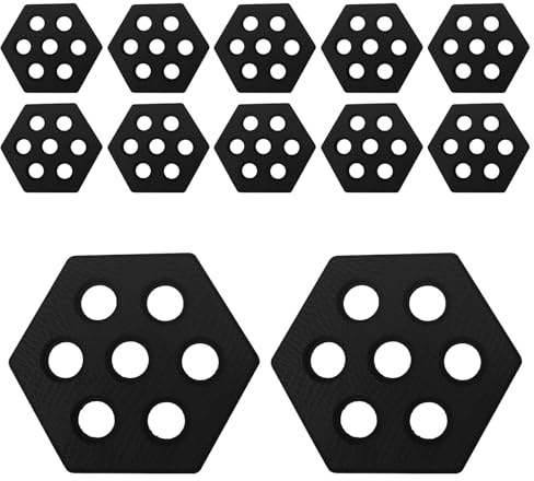 Amagogo 12x Hexagon Surfboard Pads Deck Grip Professionelles Decking Zubehör Deck Pads Wachslos für Paddleboard Skimboard Longboard, Schwarz