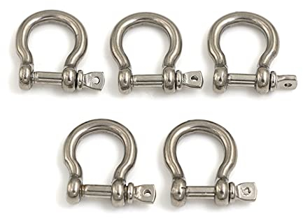 Edelstahl-D-Ring-Schäkel, Schraubschäkel, M4 M5 M6 M8 M10 M12 304 Edelstahl-Schraubstift-Anker-Bügelschäkel Gabelkopf im europäischen Stil (Farbe: M5 5 Stück) (Color : M8 2pcs)
