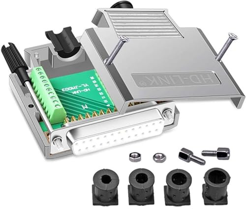 PENGLIN Lötfreier DB25-Buchse | Metallgehäuse mit 25 Pins, RS232 D-SUB, serieller Adapter