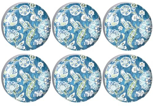 Abode Homewares by TarHong Hana Ikat - Platos de melamina para ensalada/postre, juego de 6, interior/exterior, 8.5 pulgadas