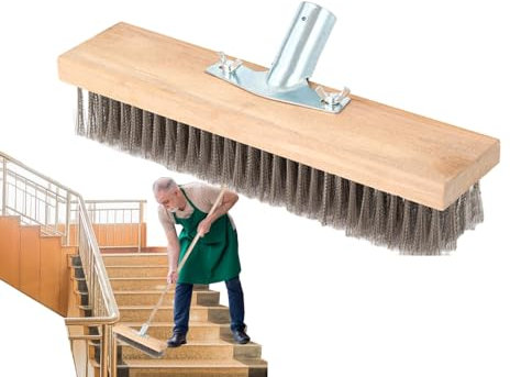 Teppichbürste Schrubber, Edelstahl Langer Griff Entkalkung Steife Borstenbürste Poolbürste Bodenbürste Bodenbürste Langstiel Edelstahldraht Bodenbürste für Schwimmbad