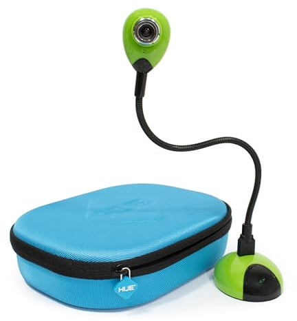 HUE HD: Cámara USB y visualizador portátil (Verde) con Funda de Transporte