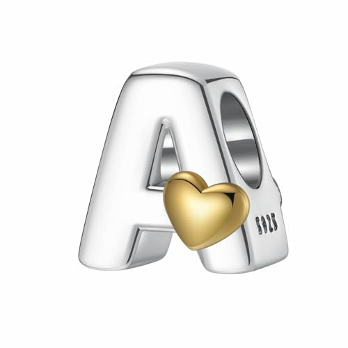 LONGLUCK Complete A~Z Alphabet Charm Letter Beads Solid 925 Sterling Silber passt europäischen Armbänder Halskette Frauen Schmuck Geschenk Optionen