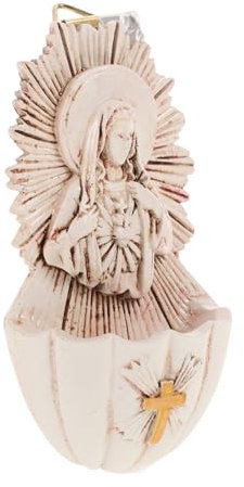 GOOHOCHY Fontanella in Resina Raffinata e Sicura per Decorazioni Muro Chiese Cattoliche, Resistente e Delicata, per Ambienti Religiosi e Decorazione Murale