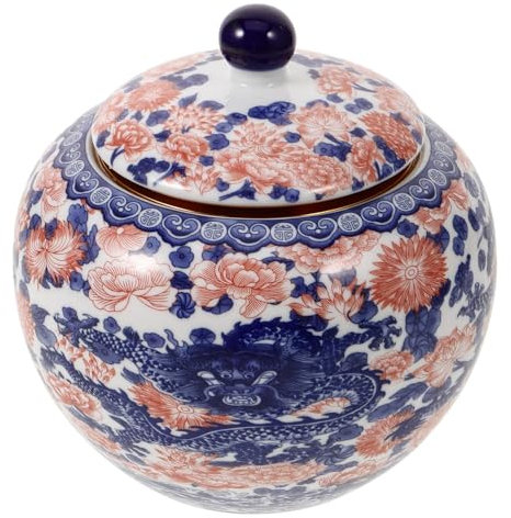 MAGICLULU Pot De Stockage En Céramique 1000Ml Boîte En Porcelaine Conteneurs De Stockage Des Aliments De Cuisine Pour Thé Sucre Farine Biscuits Bonbons