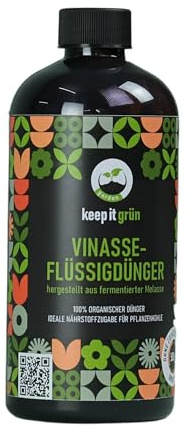 keep it grün Bio Flüssigdünger (500g) aus Vinasse (organisch) | rein pflanzlicher Dünger für Gemüse, Kräuter, Rasen & Zimmerpflanzen, schnell wirksam, einfach ins Gießwasser mischen