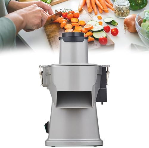 Cortadora y Picadora Eléctrica de Verduras 4 en 1, Cortadora de Patatas,Trituradora de Verduras y Zanahorias para Cortar Cebollas en Cubitos,Máquina Cortadora y Ralladora Eléctrica Automática