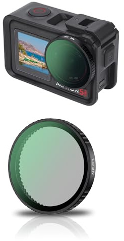 JJC Filtre CPL pour DJI Osmo Action 5 Pro 4 3 à Polarisation Circulaire | Supprime les Reflets, Augmente le Contraste et la Saturation, Verre Optique HD Multicouche avec Étui et Chiffon Microfibre