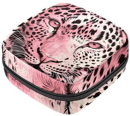 Borsa per assorbenti igienici, borsa per il primo ciclo mestruale per donne e ragazze, sacchetto per coppetta mestruale, porta tamponi mestruali femminili leopardato rosa