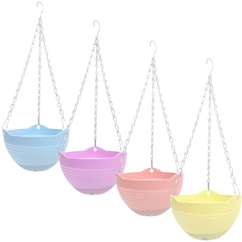 Happyyami 4stücke Hängende Pflanzentöpfe Bunte Blumenampeln Für Balkon Und Garten Für Innenräume Und Außenbereiche Robuste Und Wetterbeständige Blumentöpfe