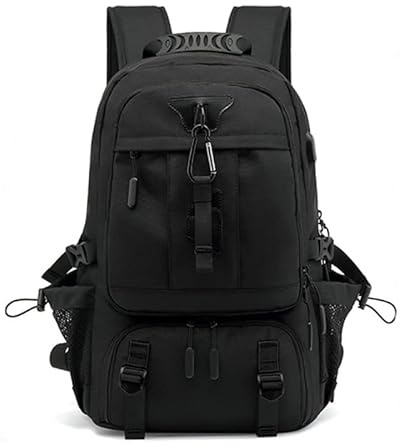 SWZEC NULSTA Reiserucksack Erweiterbarer Sportrucksack XL mit Schuhfach Schulrucksack (Schwarz (60L))