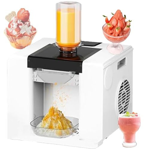 Macchina Per Ghiaccio Tritato, Macchina Per Ghiaccio A Fiocchi Di Neve Con Raffreddamento Rapido, Velocità Regolabile Per Dolci Fatti In Casa, Macchina Bingsoo Per Casa, Ristorante, Bar, Feste,White