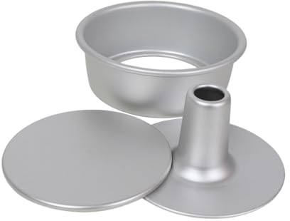 Nuytghr Chiffon Cake Pan, Nonstick Round Baking Mould, Loose Bottom Cupcake Tray, 6x8x10 Inches with Easy Release, Aluminum Bakeware for Oven Use, Home, Kitchen, Dessert Preparation