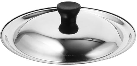 KESOTO Stainless Steel Pan Lid with Knob Replacement, Heat Resistant Round Universal Lid for BBQ Camping, Multi, 24cm