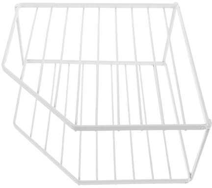 TOYANDONA Mensola Angolare Portaoggetti da Bancone in Metallo Bianco Organizer per Pentole e Padelle Doppio Strato Supporto per Riporre Utensili da Cucina Sotto Lavello Ottimizza Spazio