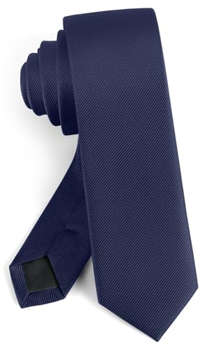 Puistr Boys Navy Blue Tie Solid Color Necktie for Age 12-14-16 Years Teen Wedding School Graduation with Gift Box