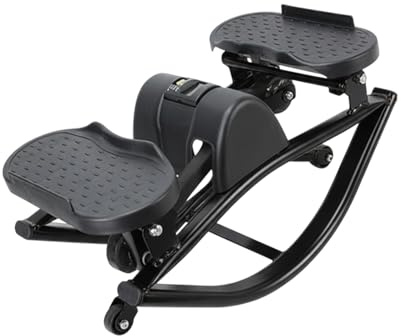 Rock Stepper - Stepper a dondolo da lato a lato, per esercizi a casa con corde da tirare per 15 minuti, tonificante per ginocchia, gamba e anca, passo cardio compatto, allenamento interno per tutto il