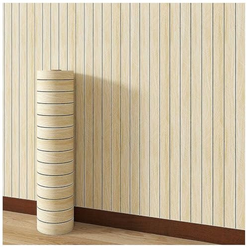 Pannelli Acustici 3D in Legno a Doghe Pannelli Autoadesivi Insonorizzati in PVC con Venature del Legno Pannelli in Schiuma Testurizzata Rinforzata da Staccare e Incollare,C,40cm x 300cm