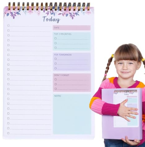Blocco note – 52 fogli lista di controllo organizer per quaderni – per lista giornaliera, organizer per liste di controllo, portatile, robusto pianificatore di attività per la scuola