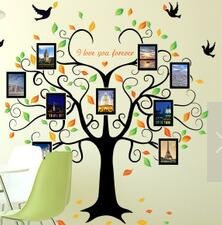 HALLOBO® Wandtattoo Fotobaum Fotorahmen Stammbaum Baum Wandaufkleber Baum Familienbaum Wandsticker Wall Sticker Wohnzimmer Schlafzimmer Deko Esszimmer Korridor