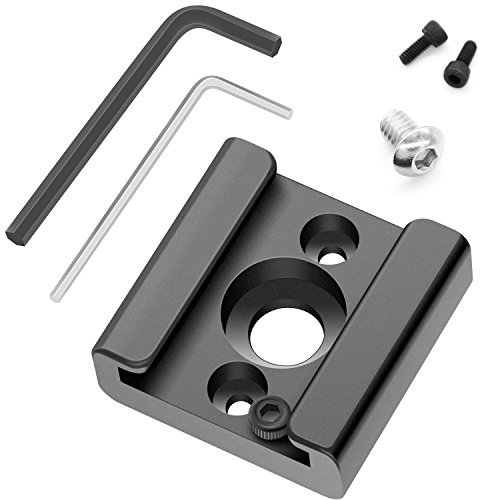 Anwenk Cold Shoe Mount Adapter Cold Shoe Bracket Standard Shoe Type w/1/4 Thread Hole for Camera DSLR Flash Led Light Monitor Video and More