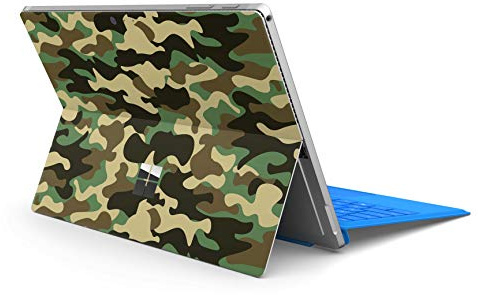 Skins4u Slim Premium Skin Klebeschutzfolie Tablet Schutzfolie Cover für Microsoft Surface Pro 7 Skins Aufkleber Wood Camo
