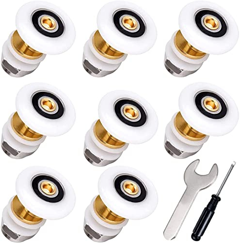 WDZGX Duschkabin hjul 20 mm duschdörrshjul reservdelar duschkabiner duschdörr skjutdörr reservhjul för duschkabindörr 8 stycken (20 mm)
