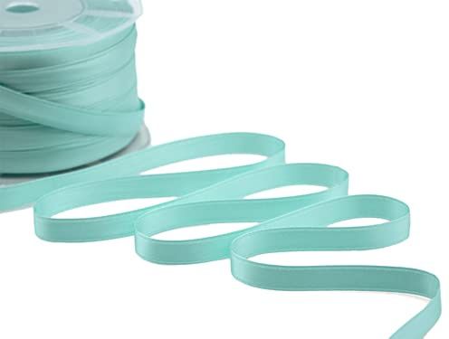 Furlanis - Doppelsatinband, Italienische Gewebe - Türkis, 10 mm x 25 m