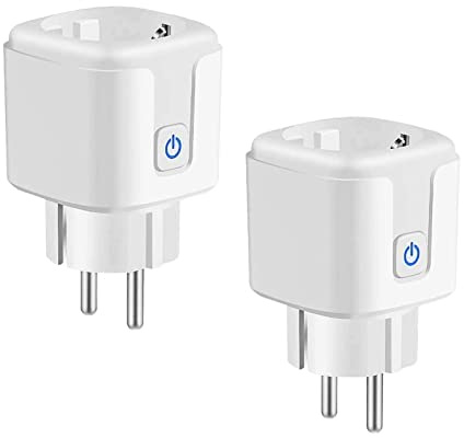 Enchufe Inteligente Alexa 16A, 3683W Enchufe WiFi Smart Plug con Monitor de Energía, Enchufe Temporizador con Control Remoto,Control por Voz y Funciones de Temporización,apoyo Alexa/Google Home.2 Pack