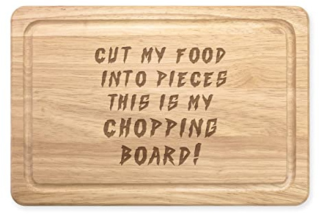 Cut My Food Into Pieces Rectangular Wooden Chopping Board Meat Serving Board