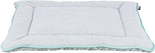 TRIXIE weiches und gemütliches Hundebett JUNIOR LIEGEMATTE, ECKIG, 50 × 40 cm, HELLGRAU/Mint für Welpen - 38248