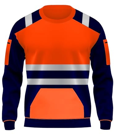 trending babz High Visibility Hi Viz Crew Neck Fleece Sweatshirts Security Work Soft Warm Cosy Fleece Tops S-XXL