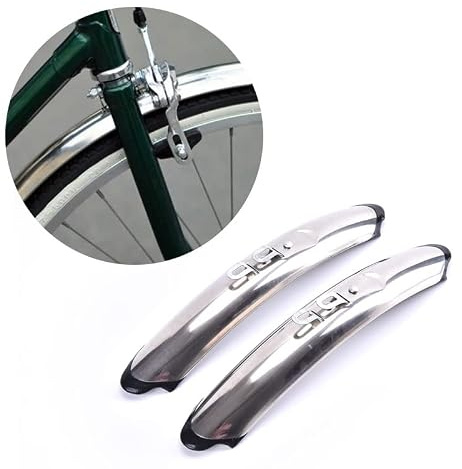 Fahrrad Schutzblech 1 Paar Retro Fahrrad Kotflügel vorne hinten 700c 27 Zoll Edelstahl Rennrad Schutzbleche for Fahrradzubehör