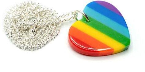 Miniblings Herz Kette 45cm Halskette Love Liebe Regenbogen Pride versilbert | In Berlin von Hand montierte, mit LGBTQ+, liebevoll zusammengesetzt
