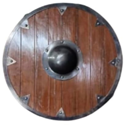 Wikinger Holzschild, 61 cm, mittelalterlich, rund, Kampfkrieger, Schild, Holz, rund, Kampfrequisite, Rüstung, Cosplay, Schild, Braun, Braun, 24 Inch