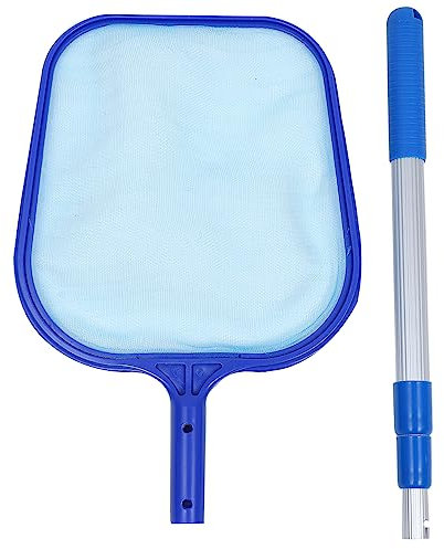 Kisangel Pool Skimmer Pool Reinigungsnetz Bergungsnetz mit Feinem Netz und 3 Stück Teleskopstange 105cm Aluminiumlegierung Geeignet zum Entfernen von Blättern Kleinen Fischen und Poolabfällen