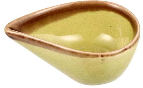 Healeved Small Ceramic Dish Aromatherapy Mixing Bowl Essential Oil Holder Facial Mask Mixing Bowl Small Plate for Spa Home Beauty Salon Smooth Easy Clean Drop Shape
