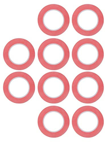 Rubans Adhésifs PET, 10 Pièces Ruban de Montage Double Face Rouge de Prévention de l'eau Pratique Haute viscosité pour le Bureau (2mm)