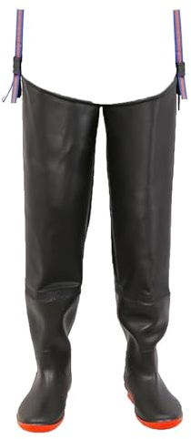 Watstiefel 80 cm/31,5 Zoll Angel-Hüftstiefel, rutschfeste Gummi-Winter-Warmstiefel, geeignet für 23–28,5 cm Füße (Color : Black1, Size : 40 EU)