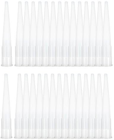 IDGGDI 30pcs Plastic Caulking Gun Extender Caulk Nozzle Tip Tool for Sausage Caulking Gun, Caulk Nozzles Applicator Replacement Extension, White