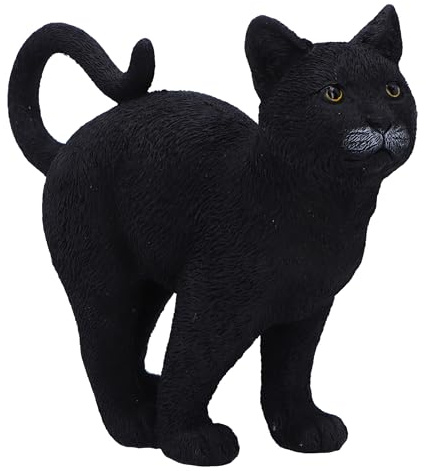 Nemesis Now Moonlight Watcher 15 cm, Kunstharz, schwarz, Katzenfigur, Schwarze Katze, Sammlerstück, Katzengeschenkware, gegossen aus feinstem Harz, fachmännisch handbemalt