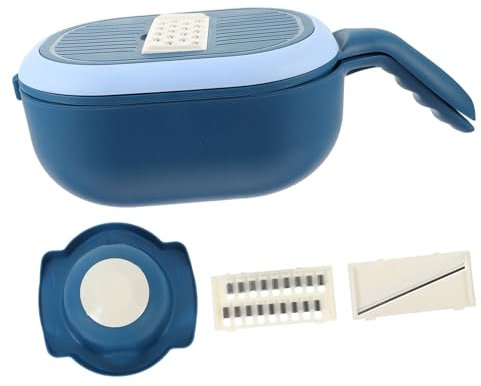 Alipis Cortador de Verduras Multifuncional Manual con Cesta de Drenaje, Fácil de Limpiar para Cortar y Rebanar Cebolla y Ensalada en Cocina