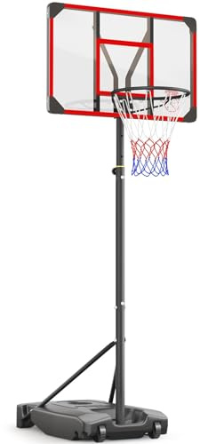 Basketball Hoop for Kids Yohood Basketball Hoop and Stand Outdoor 147-260cm Height Adjustable Portable Enlarged Base for Kids Teenagers Youth Adults Backyard Driveway Indoor Garden