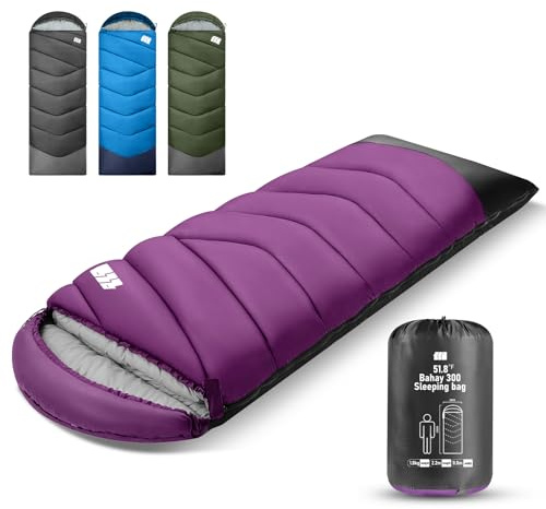 Schlafsack für Erwachsene bei Kälte, Tragbar, Wasserdicht, Leichtgewichtiger Schlafsack für Große Personen (Mädchen & Jungen) mit Kompressionssack für Warmes Camping, Wandern, Outdoor & Indoor