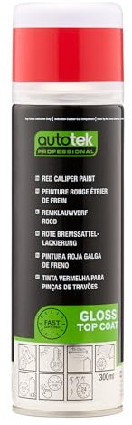 Autotek Peinture en aérosol Rouge pour étrier de frein Professional, Etrier de frein et tambours, 300 ml