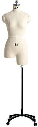 WYRMB Schneiderpuppen Für Damen Zum Nähen, Schneiderpuppe Mit Ständer Und Rädern, Schneiderpuppe In Übergröße, Torso-Körper Zum Nähen Von Kleidung, Schöne Landschaft, Weiß-Mittel