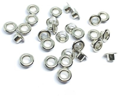 Wambere 100 Sets Innendurchmesser 3mm Bunte Hohlnieten Farbe Ösenschnalle Runde Leder Nieten Hohlnieten Metallzubehör für Dokumententaschen für DIY Handwerk Zubehör Kleidungsdekoration,Silber