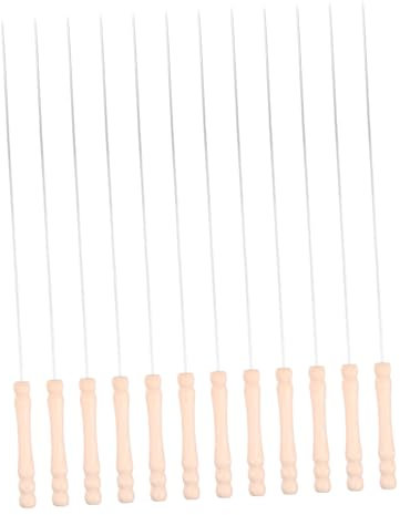Toddmomy 12pièces Brochettes De Barbecue Acier Avec Poignée Pour Saucisses Et Marshmallows Outils Réutilisables Pour Barbecue Et