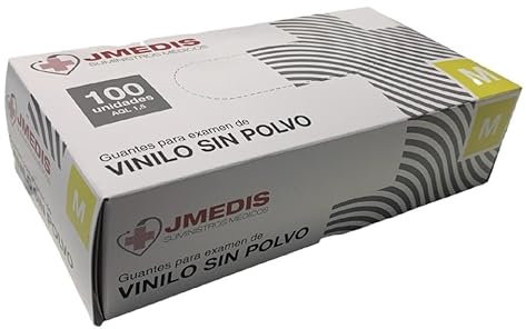 JMEDIS - Guanti in vinile senza polvere, 100 pezzi, per esami medici (10, M M)