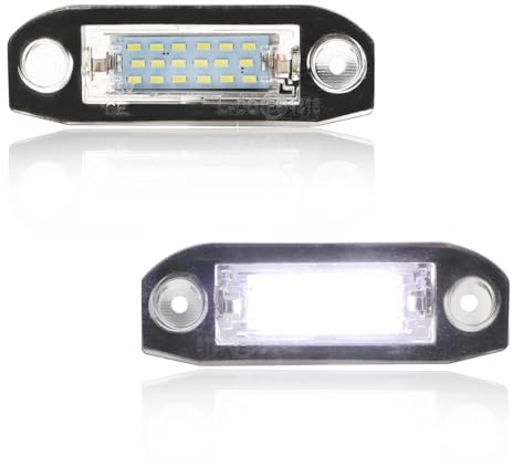DYNVEX 2 Pièces LED Éclairage plaque immatriculation pour Vol-vo C30 C70 S40 S60 S80 V50 V60 V70 XC60 XC70 XC90, [Can-bus sans erreur] Premium et durable 18 SMD Éclairage de plaque d'immatriculation
